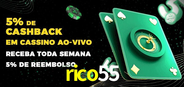 Promoções do cassino ao Vivo rico55